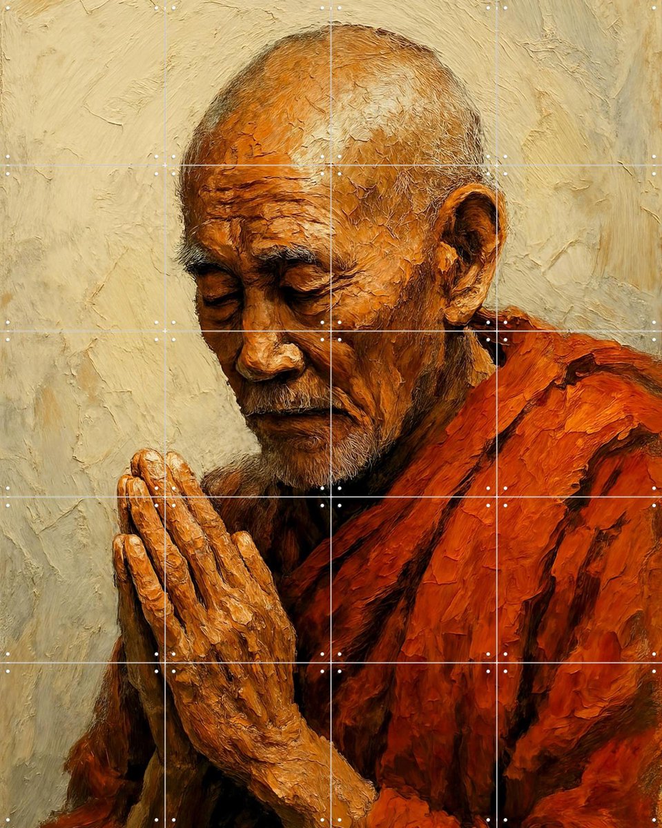 IXXI Gebed In Stilte, Natalie Bruns - 80 x 100 cm - Gratis ophangtool - Grote wanddecoratie en posters - Klassiek, Naturalisme, Olieverf, Realisme