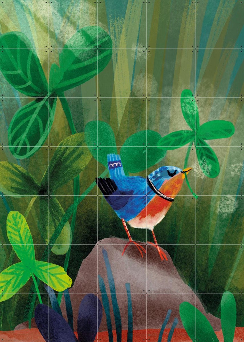IXXI Een beetje geluk, Esther Sepers - 100 x 140 cm - Gratis ophangtool - Grote wanddecoratie en posters - Kleurrijk, Fantasierijk, Illustraties