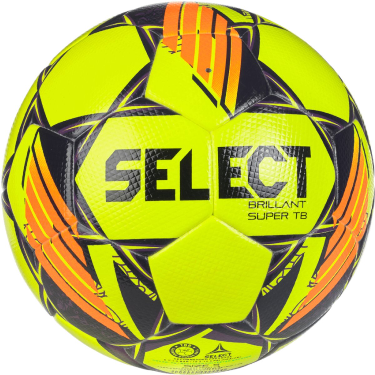 Select Brillant Super TB Ball, Unisex, Geel, Bal naar voetbal, maat: 5