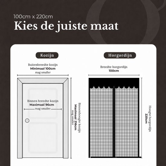 O'DADDY® Deurgordijn Deluxe FIBER - Magnetisch Vliegengordijn - Voor Nieuwbouw en Standaard Deuren - Eenvoudige Installatie - Deurhor Zwart - 100x220 cm van O'DADDY — afbeelding 4