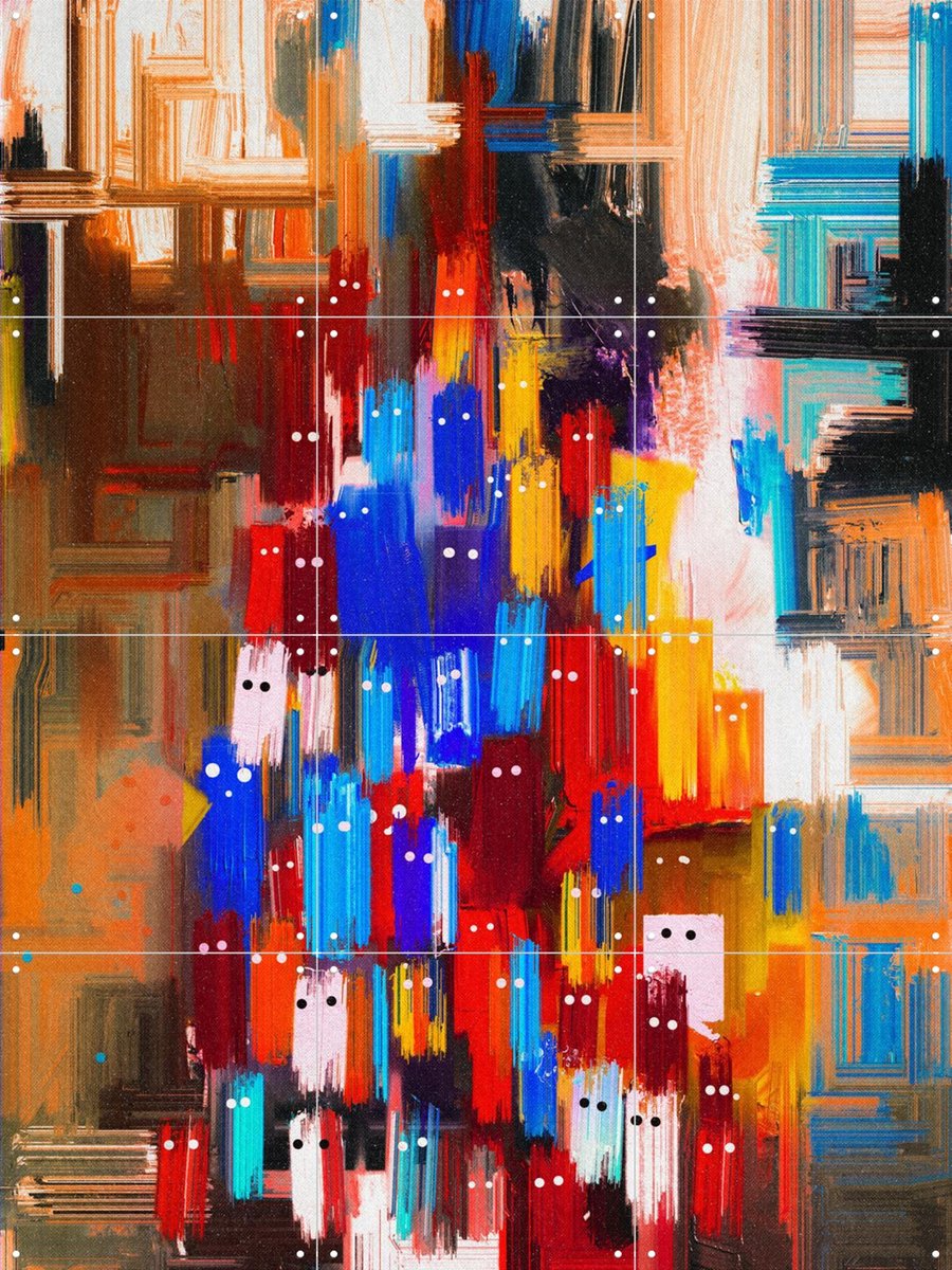 IXXI Abstract Spooky, Vineet Suresh - 60 x 80 cm - Gratis ophangtool - Grote wanddecoratie en posters - Abstract, Kwaststreken, Modern, Gemengde