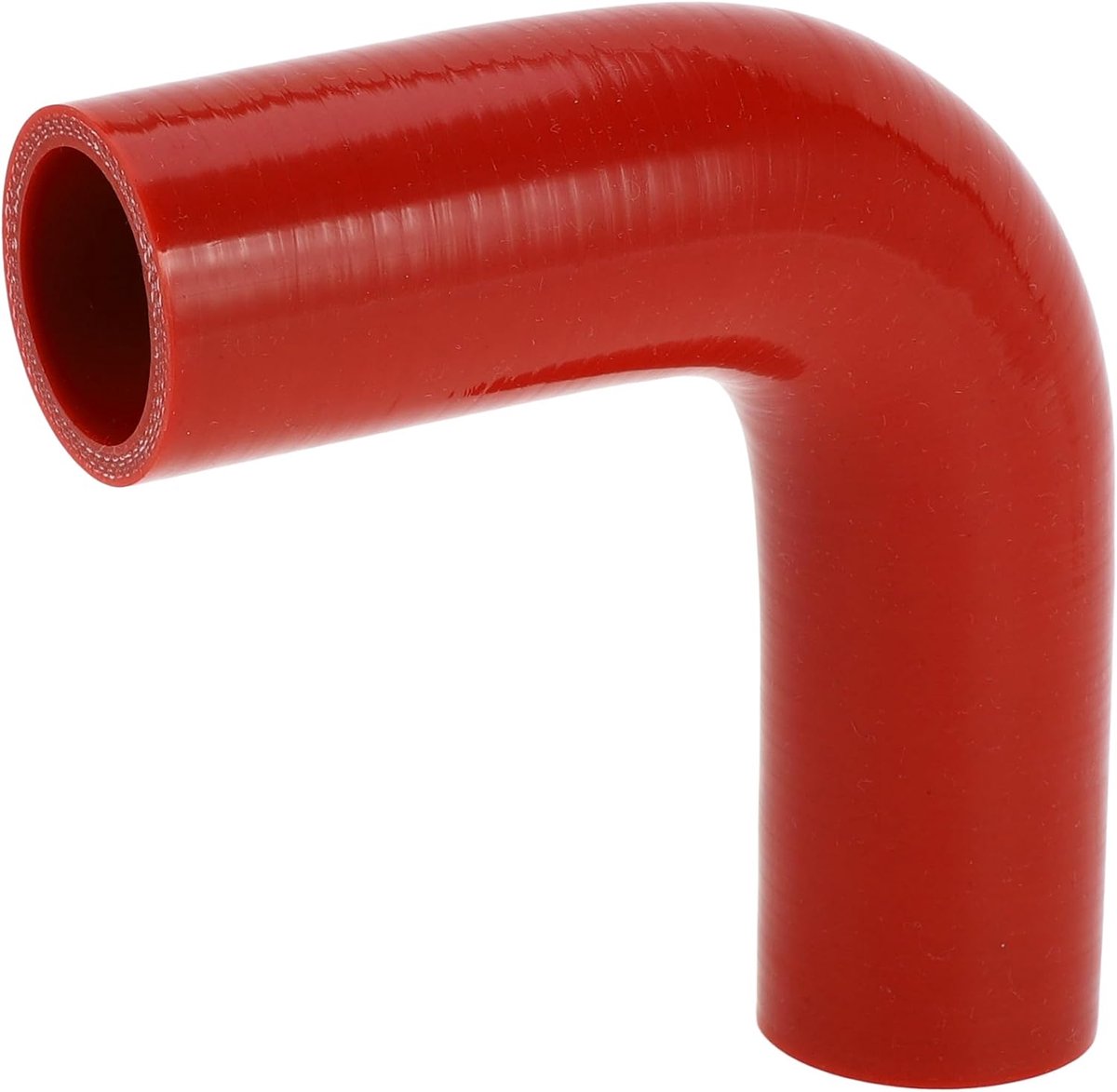 ABSOPRO 38mm/1.50" ID 120mm/4.72" Lengte 90 Graden Silicone Armbandslang 5mm Dikte 4-Laags Versterkte Hoge Temperatuur Turbo Intercooler Inlaatpijp Universeel Rood 1 Stuk