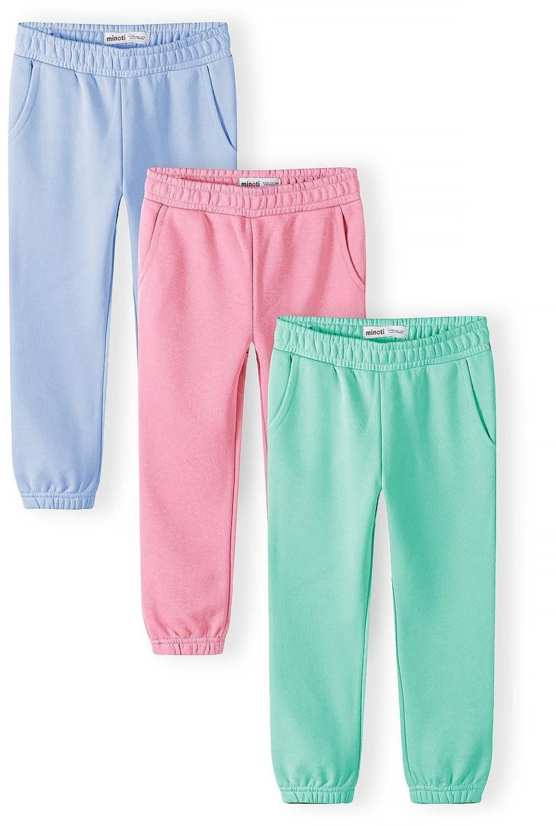 Minoti joggingbroek meisjes 3-pack koraal - katoen