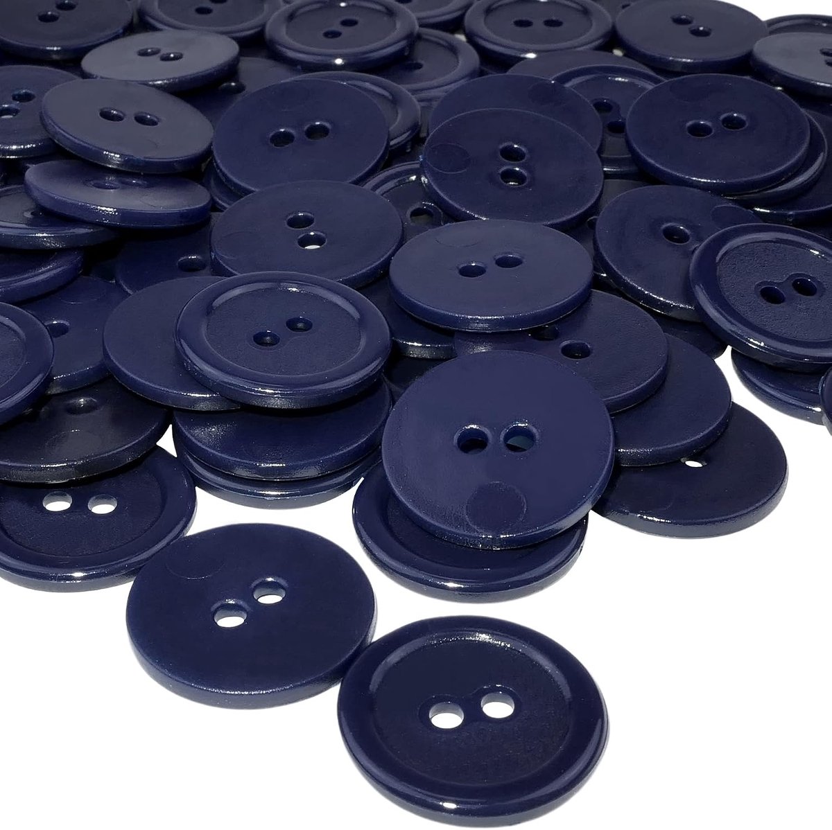 - C56433-50 naaiknopen rond Ø20x2.2 mm met 2 gaten 32L L32 - Kleur indigoblauw - van kunststof - Openingsdiameter 2 mm - korte kleding mode