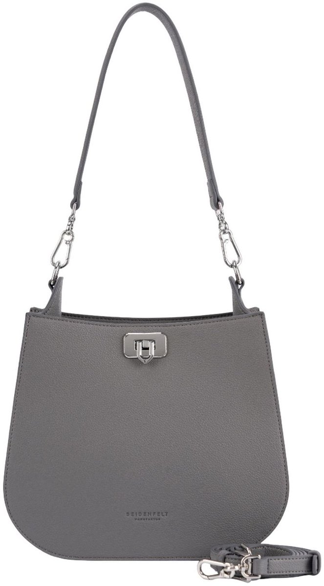 SEIDENFELT MANUFAKTUR schoudertas Nelma Midi Hobo Bag Light Grey grijs