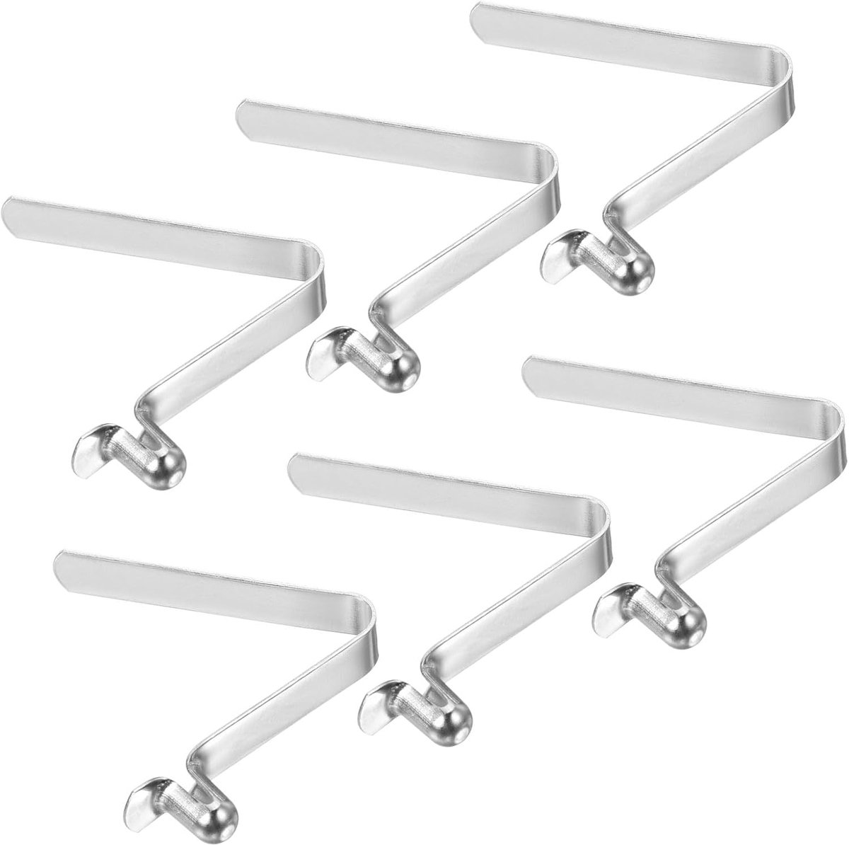 6,5 x 4 mm kajak peddelclips, 6 stuks V-vormige stalen tentclips met veerknop voor vergrendeling, paalbuizen voor camping en luifels