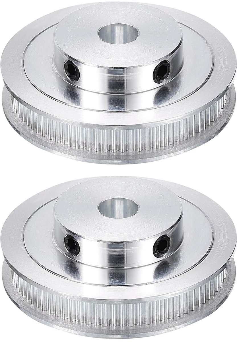 2 stuks GT-2 riemschijf synchroon wiel 80 tanden 10 mm boring geschikt voor 6 mm brede riemen aluminiumlegering tandriemschijf voor 3D-printer CNC-machine