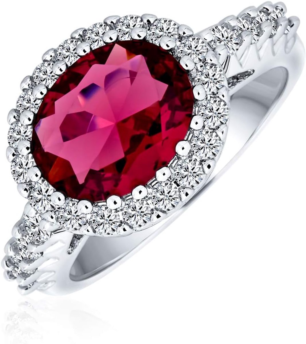 Jewelry 3Ct ovale verklaring mode Halo gesimuleerde rode robijn CZ ringen voor dames messing