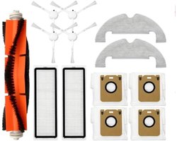 Accessoire-vervanging voor Dreame Bot D10 Plus/RLS3D/Z10 Pro/L10 Plus stofzuiger, 13-delige accessoireset bevat 1 hoofdborstel, 2 filters, 4 zijborstels, 4 stofzakken, 2 reinigingsdoekjes