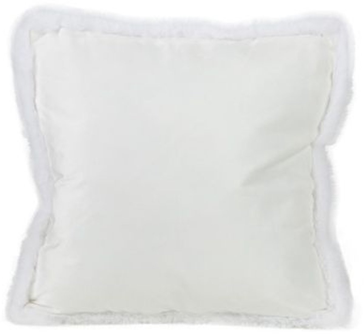 Cosy @ Home Kussen Fur Piping Wit 45x45xh10cm Polyes