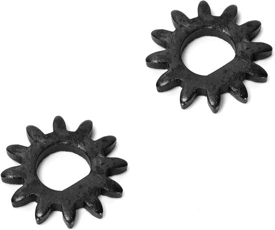 2 stuks zwart staal tandwiel 21 mm x 9 mm 12 tanden voor noodlemachine - Voor handmatige krukas Italiaanse pasta machine — afbeelding 4