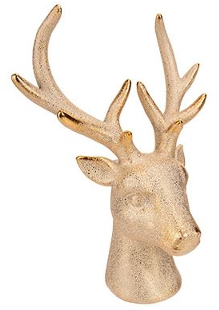 Hertenkop Goud 15,5x10xh18,3cm Andere Ke Ramiek