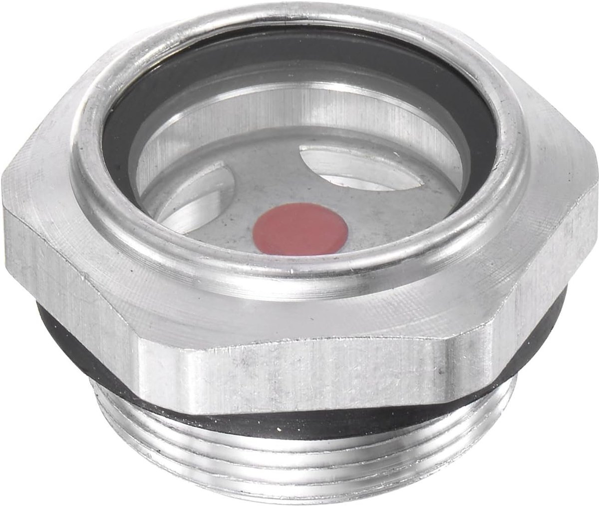 sourcing map Luchtcompressor, oliepeil-indicator, kijkglas, M33 x 1,5 mm, 23 mm, aluminium vloeistofmeter