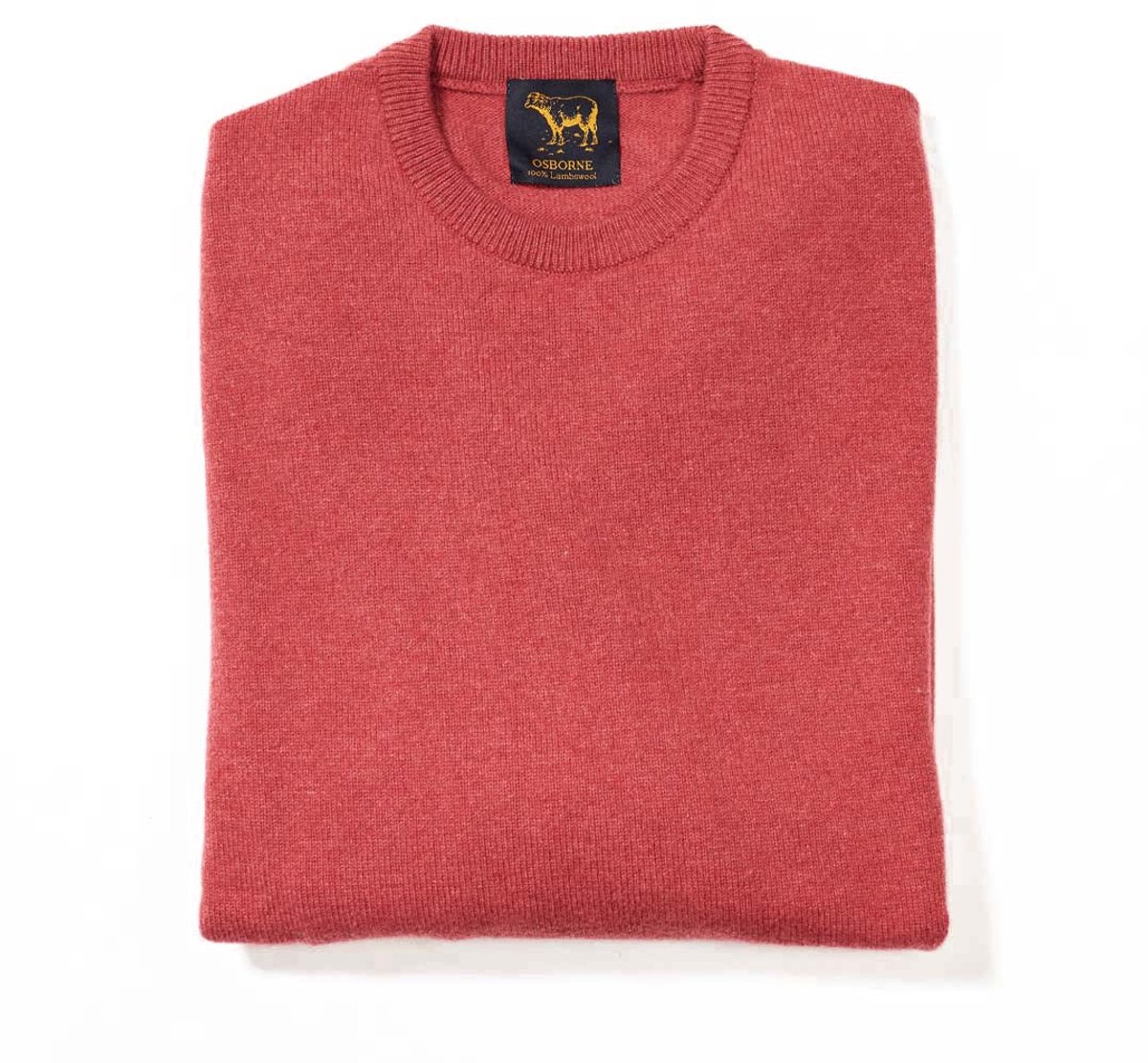 Osborne Knitwear Trui met ronde hals - Sweater heren in Lamswol - Pullover Heren - Rouge - XL