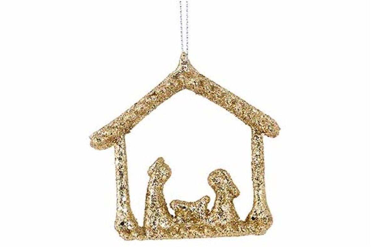 Hanger Creche Glitter Goud 8x1,5xh8cm Ku Nststof