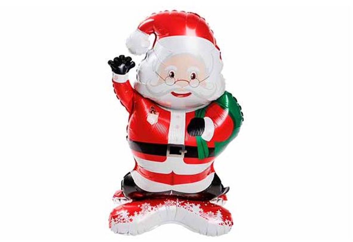 Ballon Santa Rood Wit 67xh120cm Folie