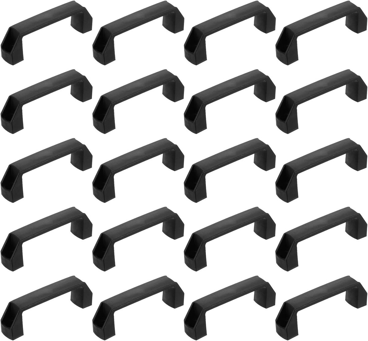 20 stuks rechthoekige kunststof trekgreep, 115 mm gatafstand kastgreep voor lade, bagage, mechanische uitrusting, garages, zwart