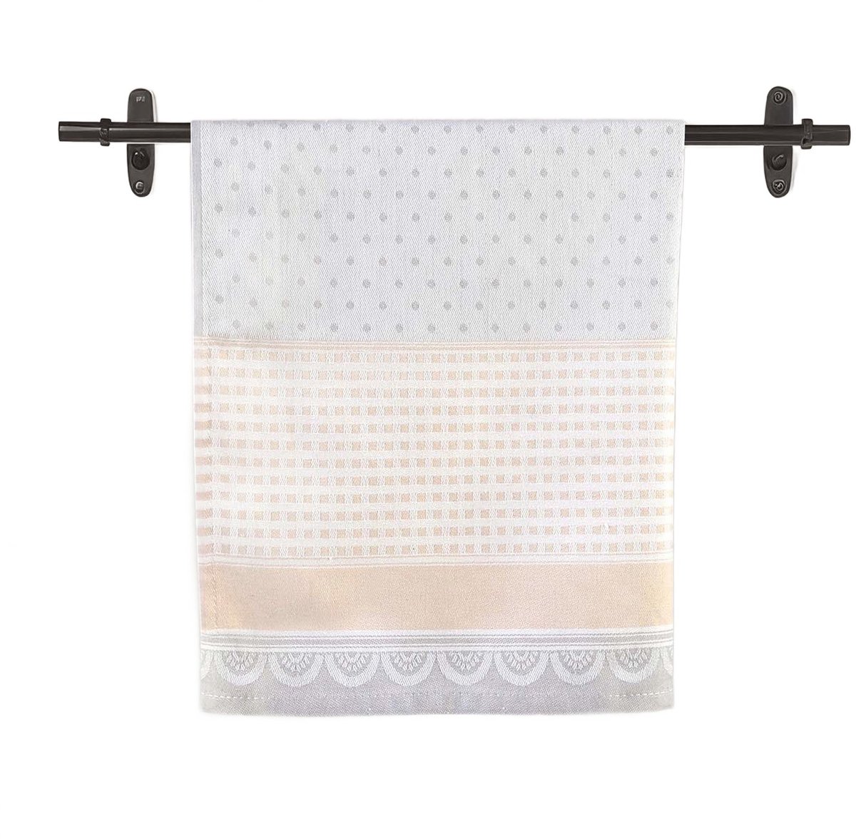 Zefirek Luxe Keukendoek 50x70 cm - 100% Katoen Jacquard - Beige / Zandkleur - Sneldrogend & Hoge Vochtopname