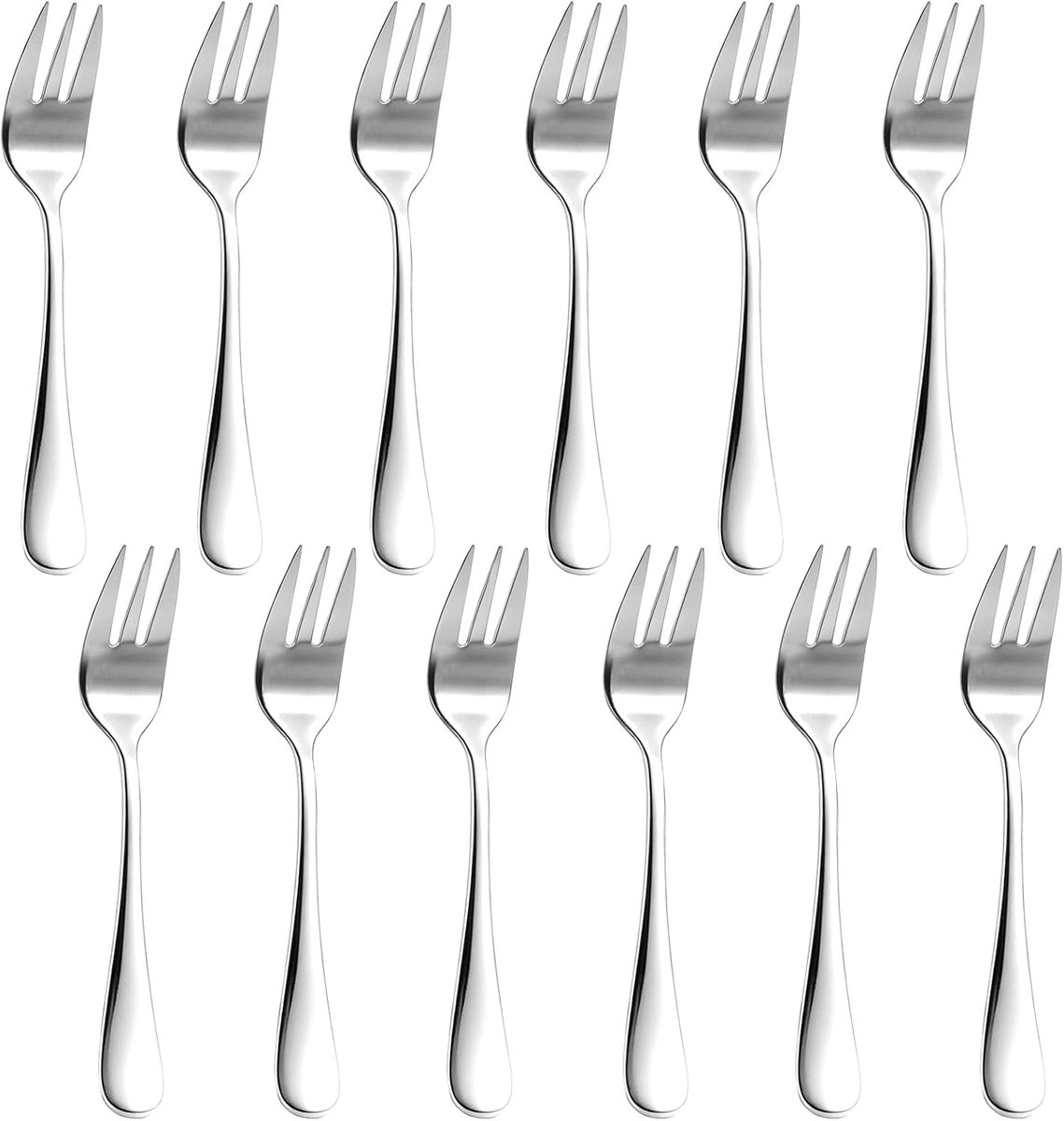 Set van 12 theelepels van roestvrij staal, koffielepels met ronde handgreep, hoogglans gepolijst en vaatwasmachinebestendig, 14 cm dessertlepel voor feest, gastronomie, camping en kantoor