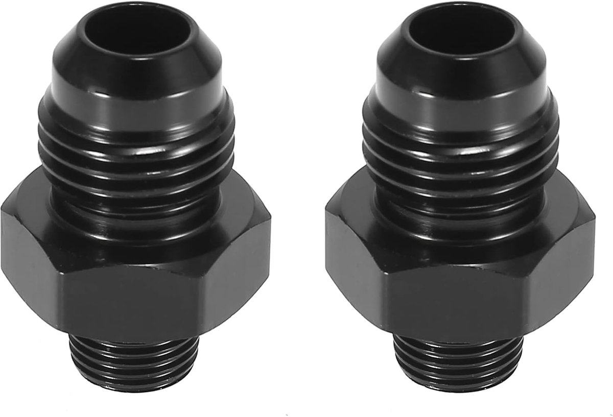 AUTOHAUX 2 stuks Auto Flare verloopstuk adapter AN6 stekker naar 1/8" NPT stekker