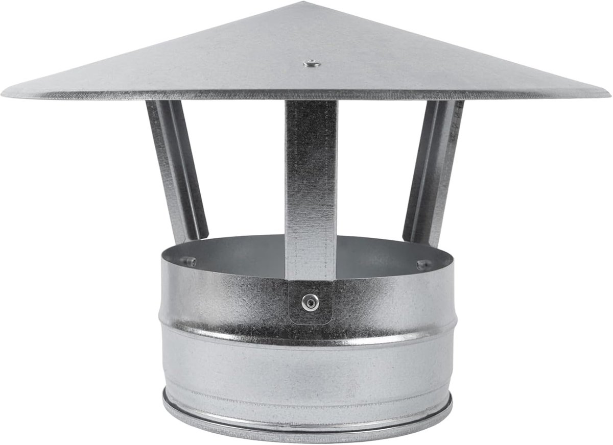 Systems 150 mm schoorsteen rookbuis afdekking - Verzinkte stalen kachelpijp deksel/schoorsteenafdekking met regenkap - schoorsteen afgasbuis afdekking - schoorsteenkap met hoed voor buiten