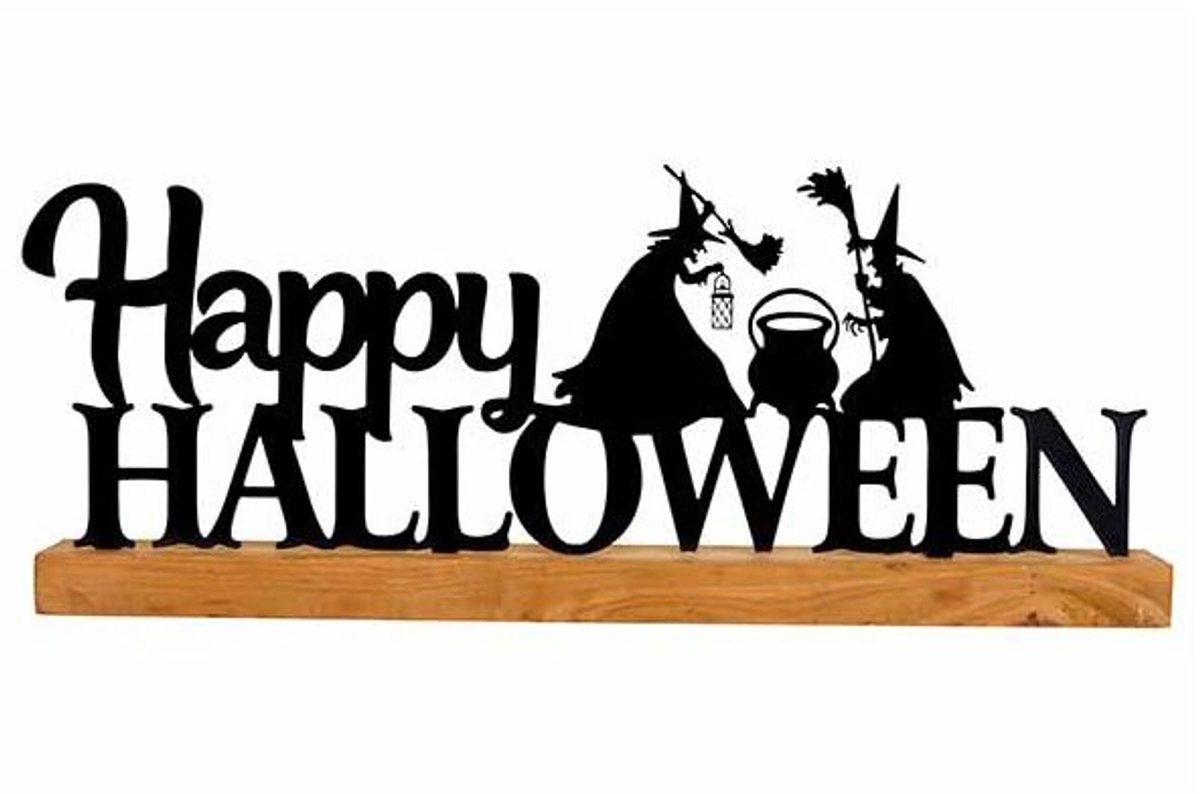 Letterdeco Happy Halloween Zwart Langwer Pig Metaal