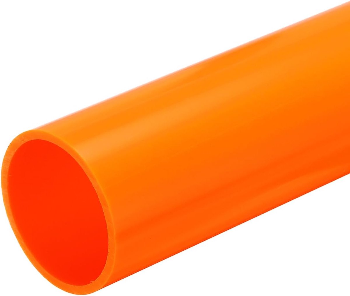 PVC Tandbuis, rond, 45,2 mm binnendiameter, 50 mm buitendiameter, 500 mm, oranje, hoge slagvastheid, voor waterbuizen, knutselwerk, decoratie, kabelmoffen