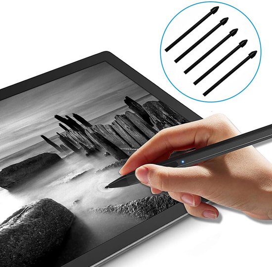 S-Pen Reservepunten voor Samsung Galaxy Tab S7 FE / S7+ Plus / S8 / S8 Ultra, Touch Stylus S Pen Tips Nibs Gereedschapsset Bijvullen, 5 Stuks (Zwart) — afbeelding 4