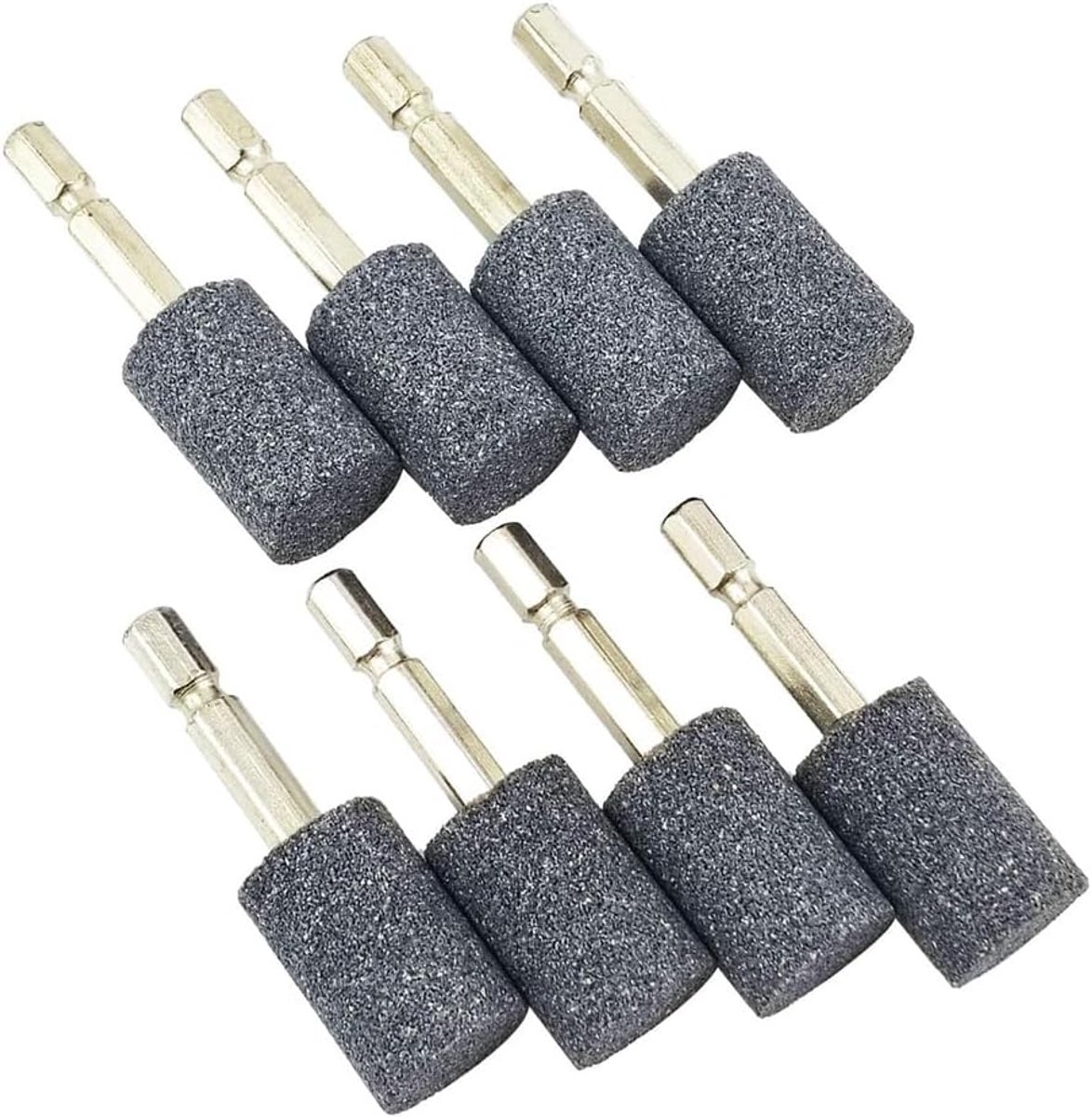 8-delige cilinderslijpsteen, 1/4-zeskantschacht, op slijpsteen gemonteerde slijppunt voor roterende boorgereedschappen (20 mm)