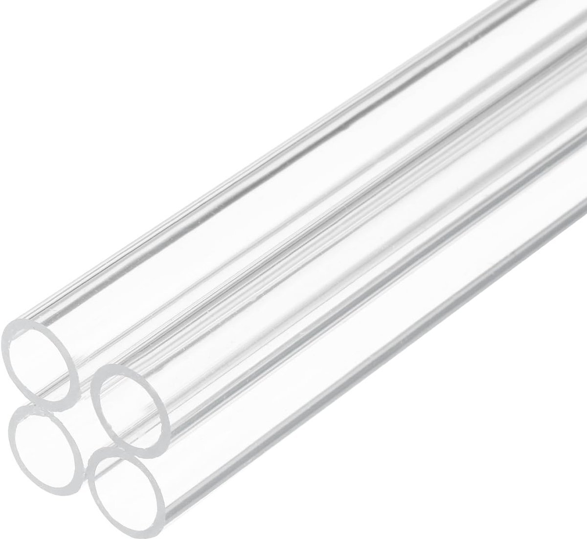 10 inch doorzichtige plastic stijve buis 9 mm x 12 mm (0,4 "x 1/2") acryl buis ronde polycarbonaat buis, [voor sanitair, hydrauliek, aquarium, doe-het-zelf] - 4 stuks