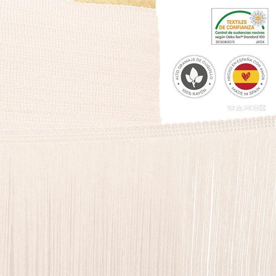 = Cuquillo-franjes om te Naaien van Flamenco en Sevilla. Samenstelling Rayon 100%. 10cm Lang. 5m Stukken - (Room) — afbeelding 2