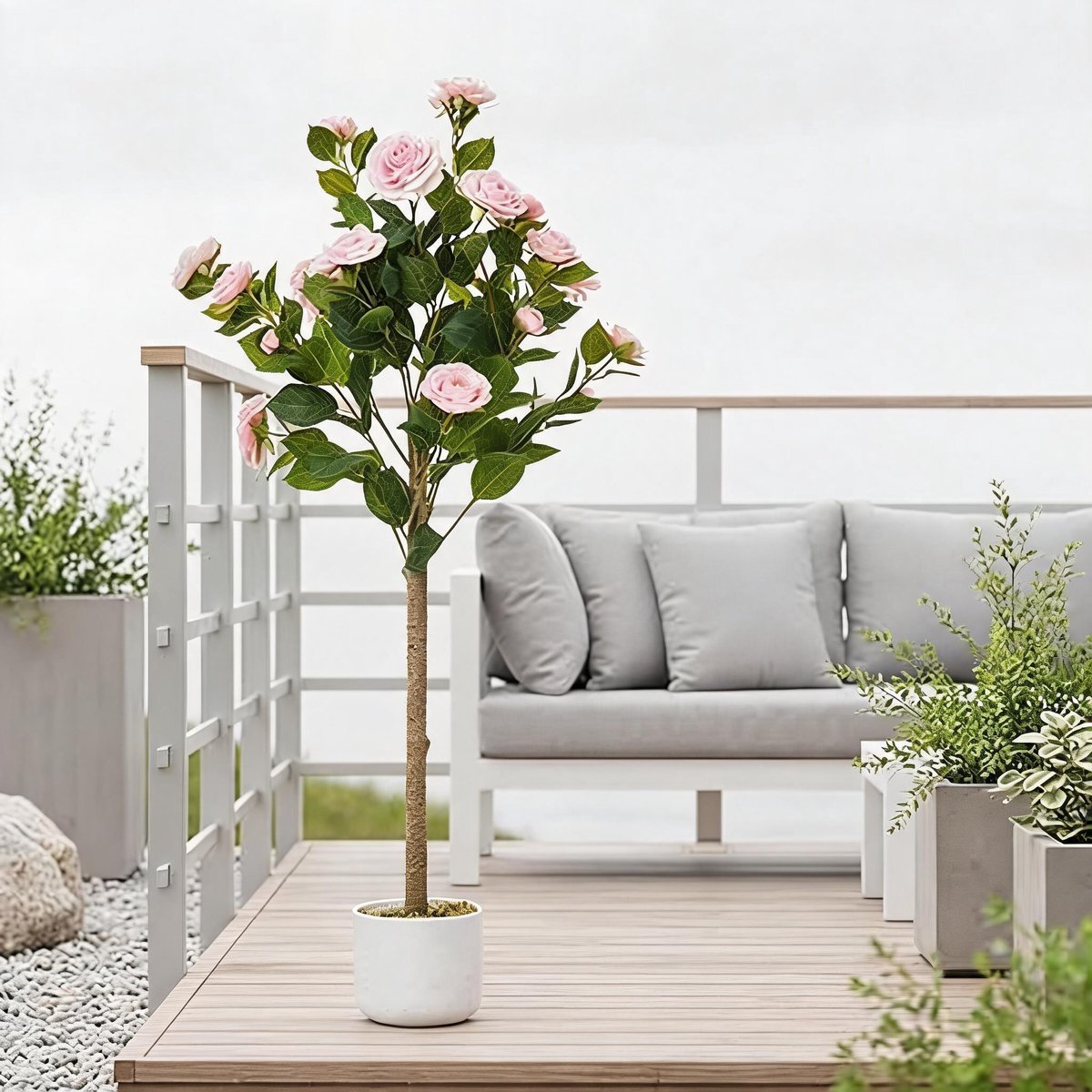 Triumpunpre - Roze Nep Camellia Boom 1 stuk - 3.6FT Stofbestendig & Weerbestendig