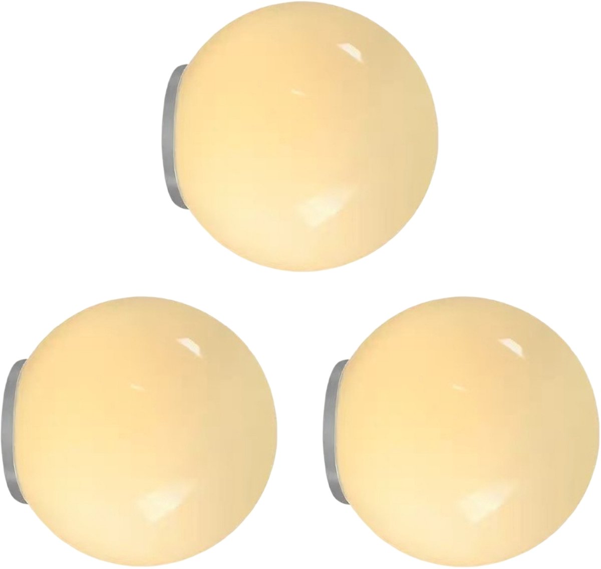 Set van 3 Wandlamp Kinderkamer Moderne Glazen Lampenkap 18cm voor Slaapkamer Woonkamer Café Warm Licht