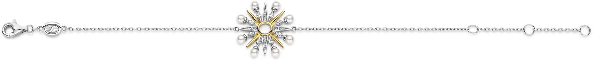 TI SENTO Dames Armband - 925 zilver - Parel met geel verguld - 23026YP