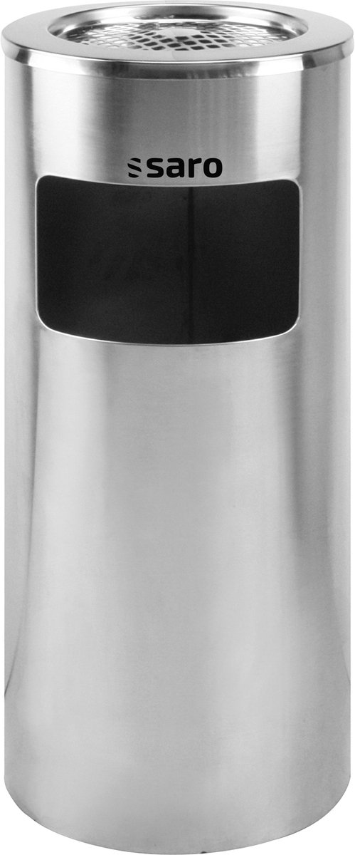 SARO Afvalbak met Asbak RVS 20 Liter Binnenemmer & Aslade Model AF 202