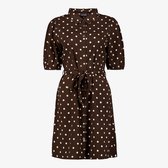 TwoDay dames blousejurk met stippen bruin - Maat S
