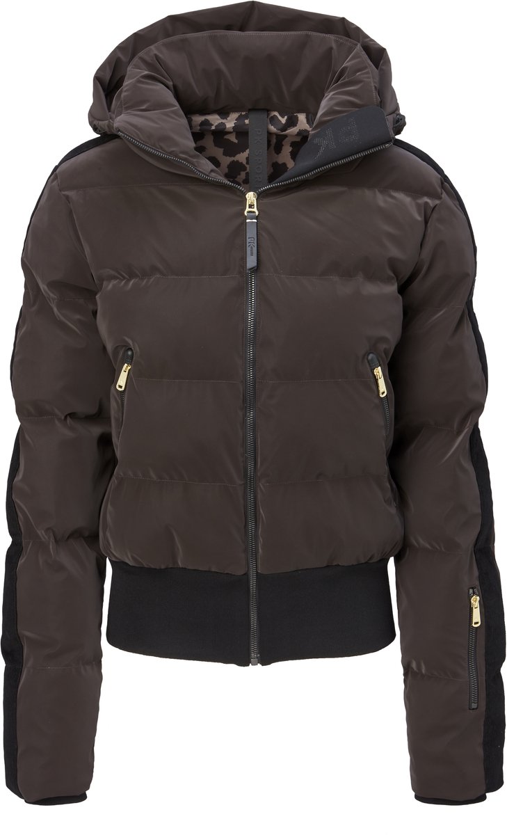PK International - Secret - Winterjas - Bomber - Waterdicht - Winddicht - Afneembare capuchon - Coffee - Donkerbruin - S/36