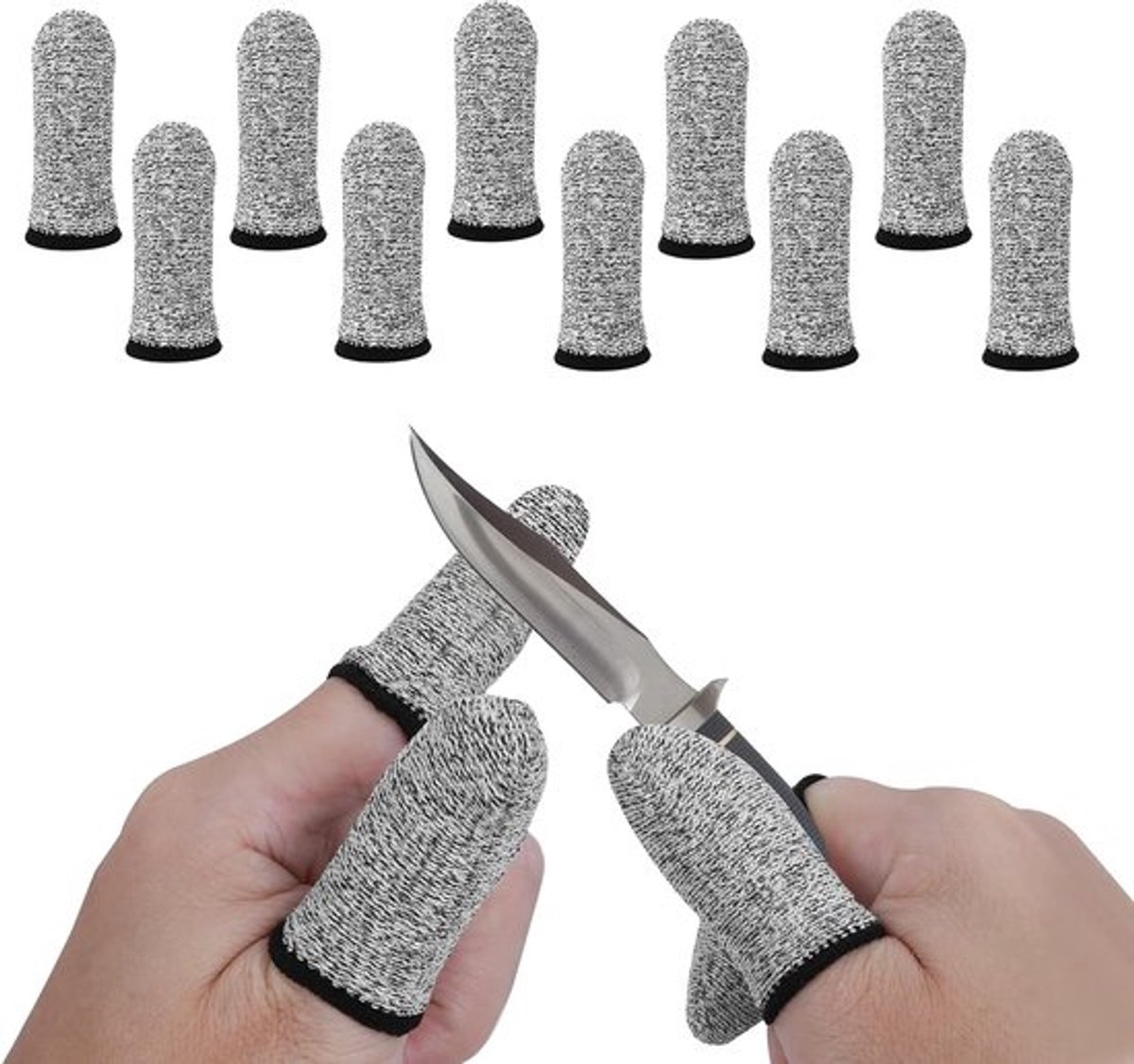 Set van 30 herbruikbare vingerbeschermers voor werk – herbruikbaar – antislip – ademende vingerbeschermers – snijbestendig – voor keuken, tuin, houtsnijwerk.L