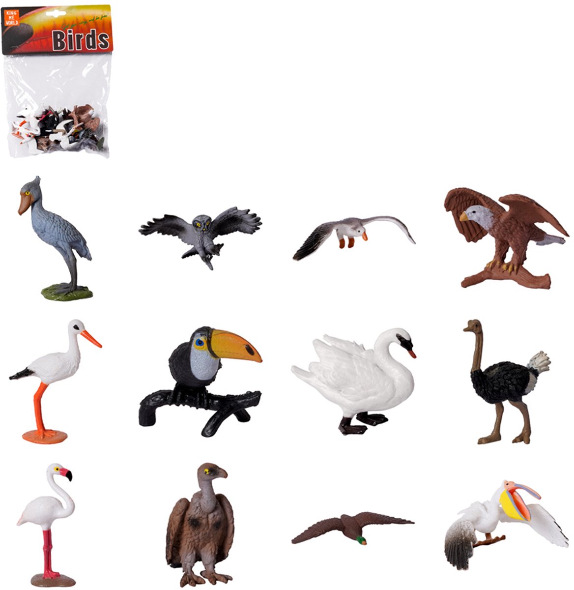 PIA Soft Toys - Speelfiguren - Vogels in zak 12 ass. 5-10 cm