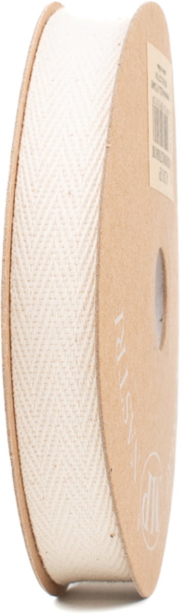 Katoenen lint - cadeaulint - 15 mm x 10 meter - wit - Hongaarse punt