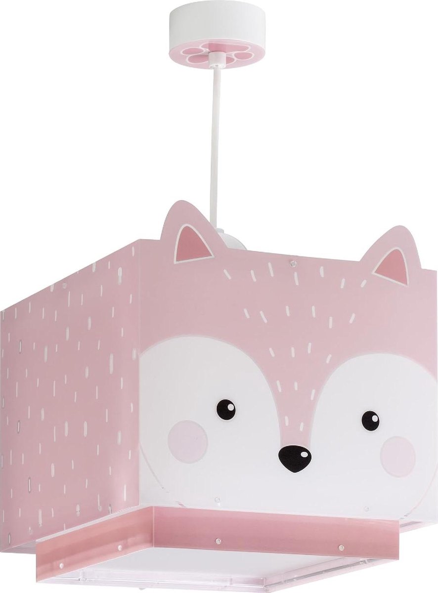 Plafondlamp Kinderkamer - Vrolijke Vos - Sfeervolle Verlichting - Dubbel Transparant Scherm - Niet Gespecificeerd - Roze