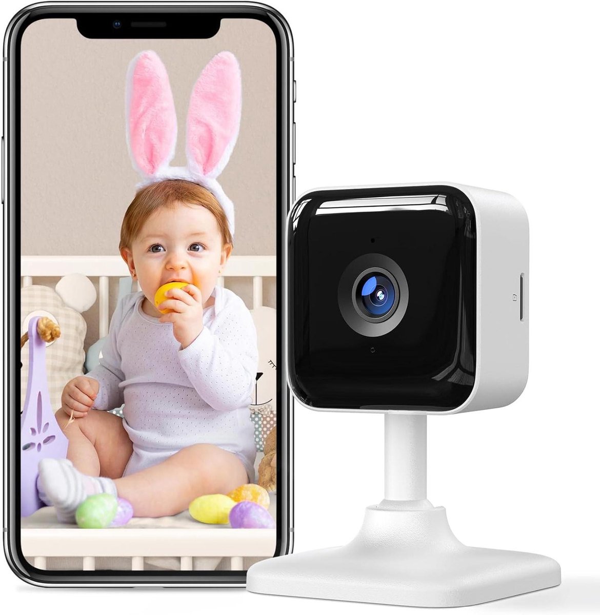 Baby Camera - Babyfoon Video - Kind Bewaken - App Meldingen - 1080P HD - Wit