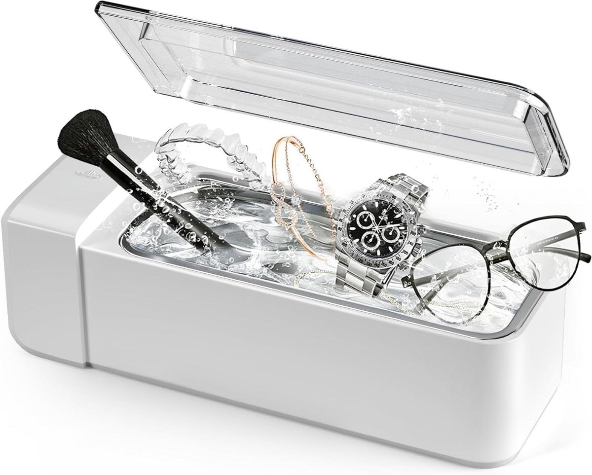 Ultrasone Sieradenreiniger - Sieradenwasser - Schoonmaken van objecten - 42 KHZ Reinigingsfrequentie - 600 ML - Zilver