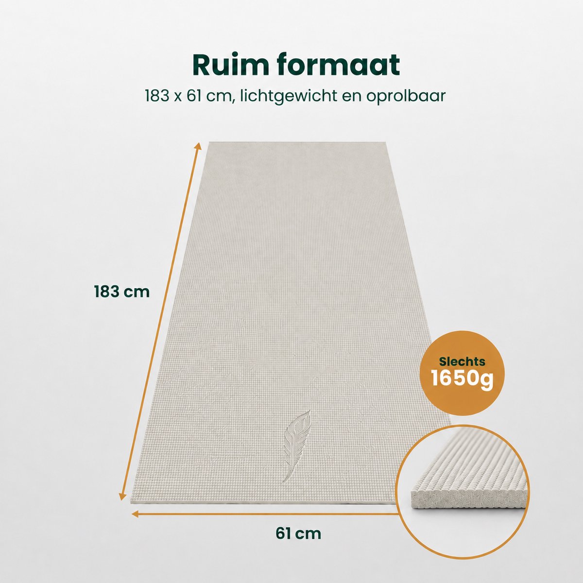 MindBaas - Yoga Mat (extra dik) - Crème thumbnail 2