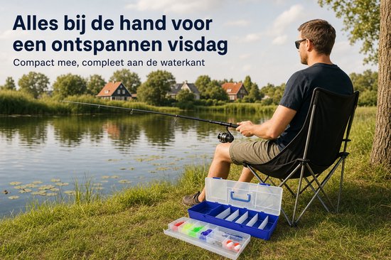 Complete Vishengelset - Telescopische Hengel met Molen - Accessoires en Koffer — afbeelding 2