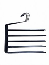 Hoppa! Broekhangers ruimtebesparend, set van 4, meerdere hangers, open uiteinde, antislip, voor elk 5 broeken, voor jeans, handdoeken, sjaals, zwart - Kleerhangers - Kledinghangers