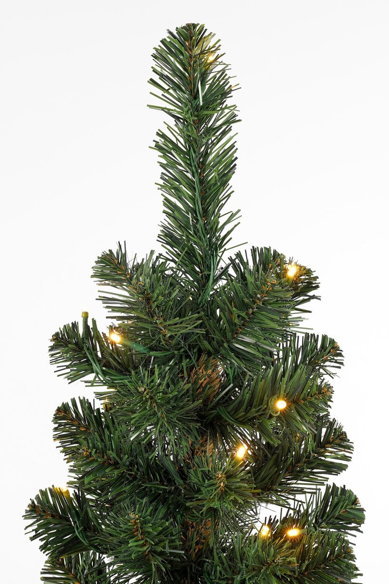 Black Box Trees Charlton Smalle Kerstboom met Timer en Dimfunctie - Kerstversiering voor Binnen tijdens de Feestdagen - Kunstboom met Scharnierconstructie - H215 x Ø56 cm - Groen – foto 3