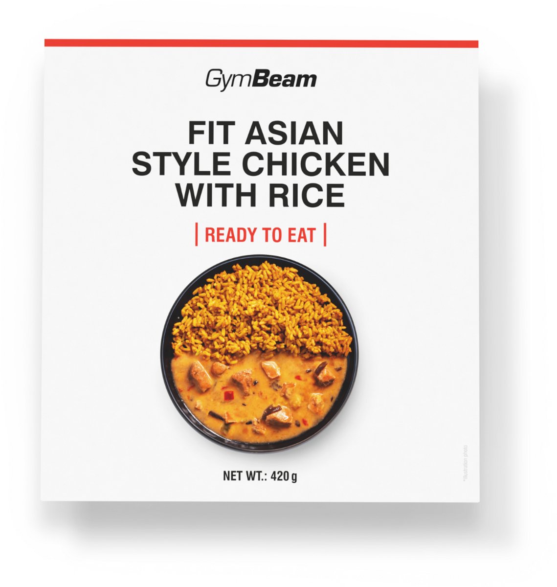 GymBeam FIT kant-en-klare kip in Aziatische stijl met rijst 420 g