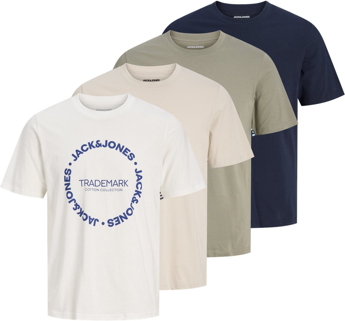 JACK & JONES - JJBENSON TEE SS CREW NECK 4PK MP Heren T-shirt