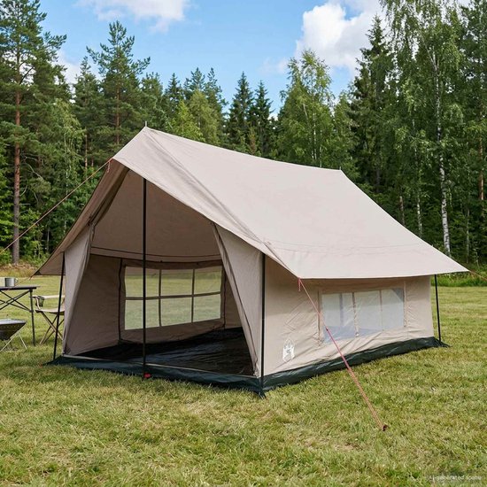 vidaXL - Huisje - Tent - Crèmekleurig - 340 - x - 246 - x - 210 - cm - Polykatoen van Vidaxl — afbeelding 3